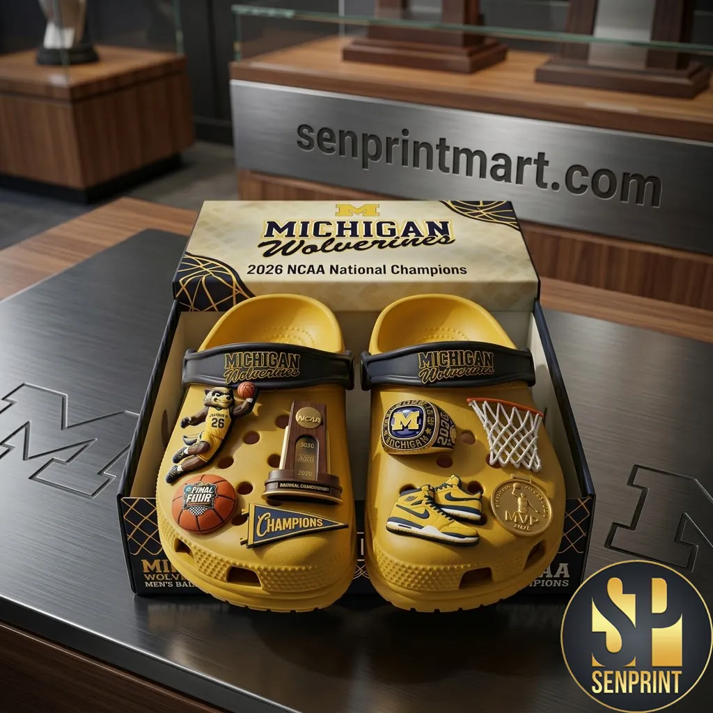 Michigan Wolverines 2026 NCAA National Champions Commemorative Yellow Clog Shoes