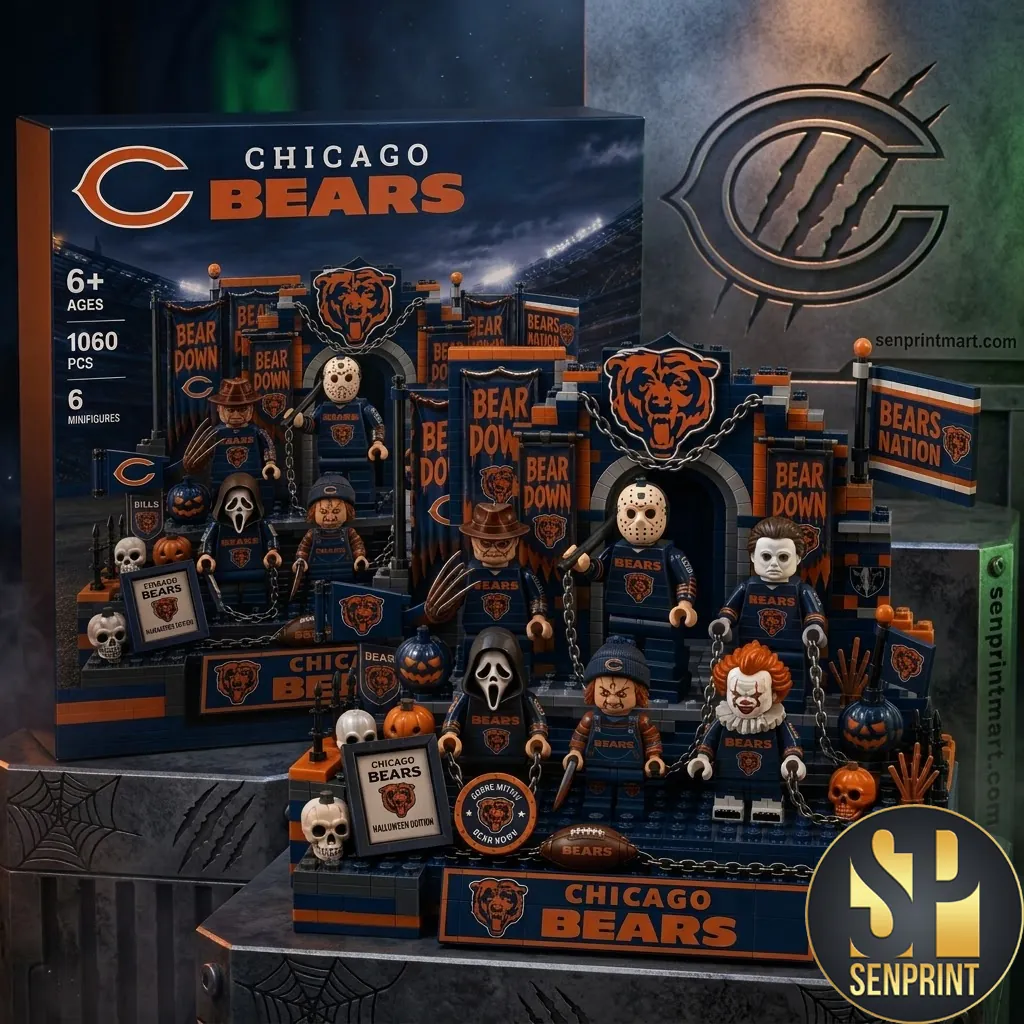 Chicago Bears Halloween Edition Horror Movie Figures Building Brick Set