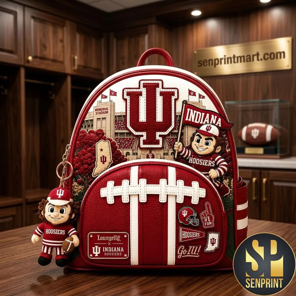 Indiana Hoosiers Memorial Stadium College Football Game Day Faux Leather Mini Backpack