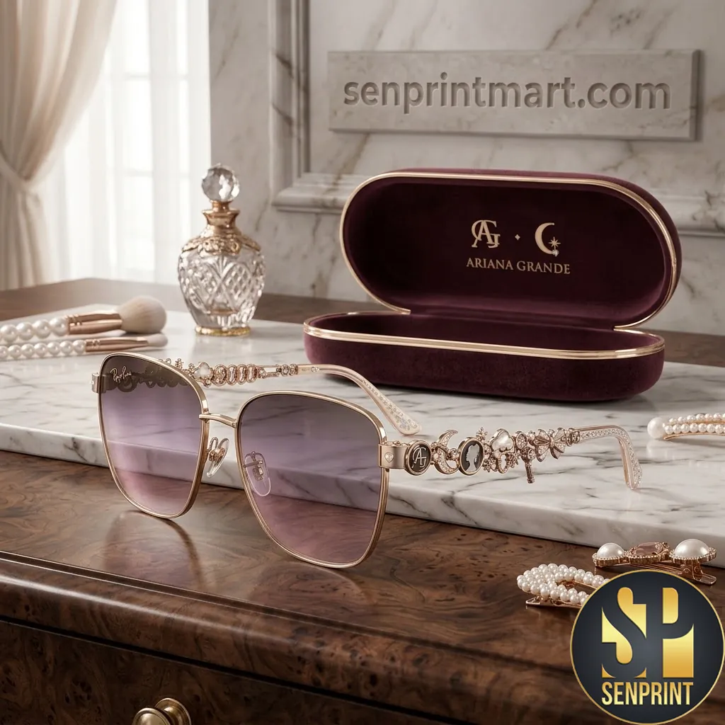 Ariana Grande Premium Gold Embellished Sunglasses