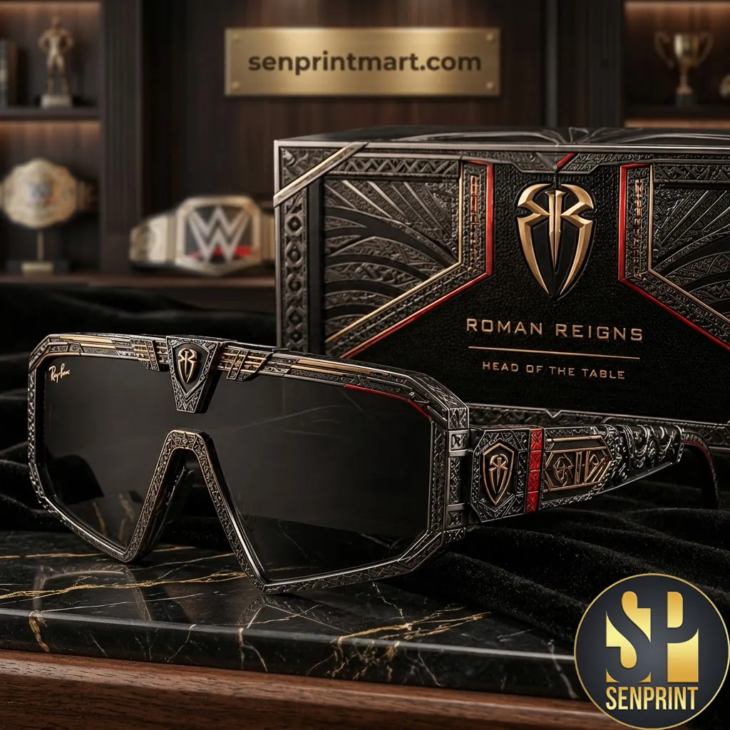 Roman Reigns Head of the Table Premium Engraved Shield Sunglasses