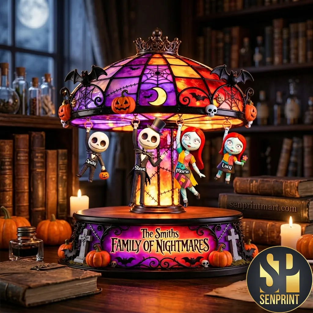 Personalized Nightmare Before Christmas Family Theatrical Wheel Light Box