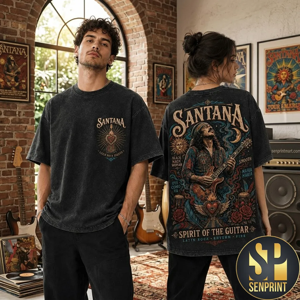 Santana Spirit of the Guitar Vintage Wash Graphic T-Shirt