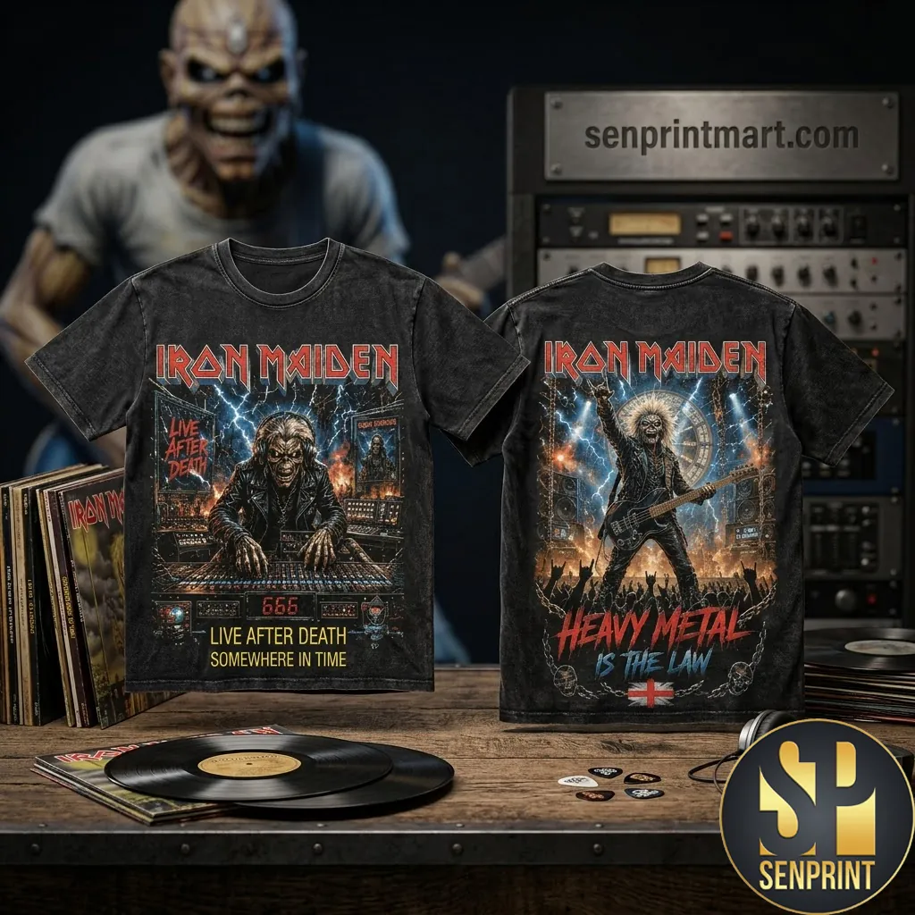 Iron Maiden Live After Death Heavy Metal Graphic T-Shirt