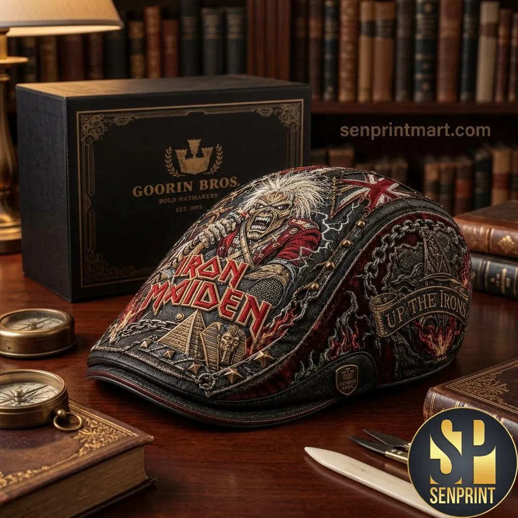 Iron Maiden Up The Irons Premium Embroidered Flat Cap
