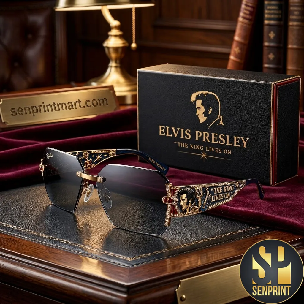 Elvis Presley The King Lives On Premium Unisex Sunglasses