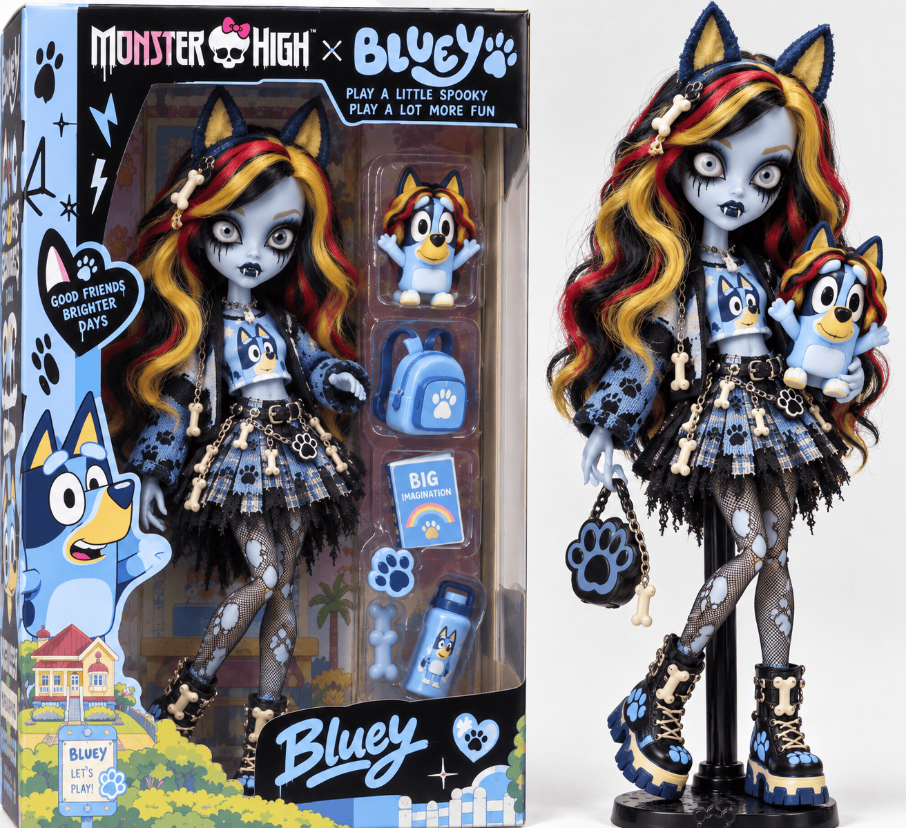 Monster High x Bluey Collaboration Limited Edition Spooky Fashion Collector Doll