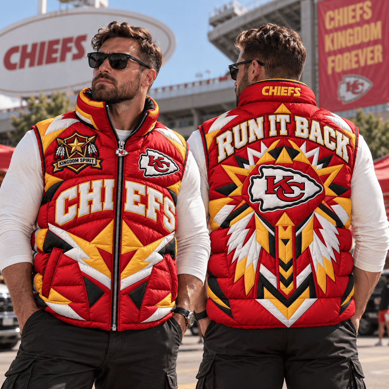 Kansas City Chiefs Super Bowl LIV Champions Run It Back Premium Sleeveless Quilted Puffer Vest Kansas City Chiefs Super Bowl LIV Champions Run It Back Premium Sleeveless Quilted Puffer Vest