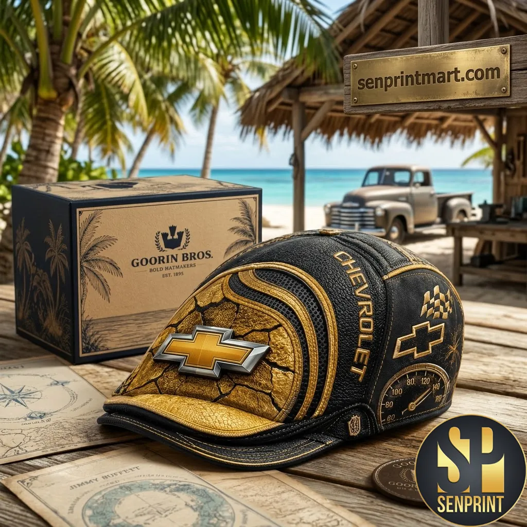 Chevrolet Premium Leather Gold Edition Flat Cap