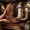 Texas Longhorns Hook Em Horns Premium Leather Cowboy Boots Texas Longhorns Hook Em Horns Premium Leather Cowboy Boots