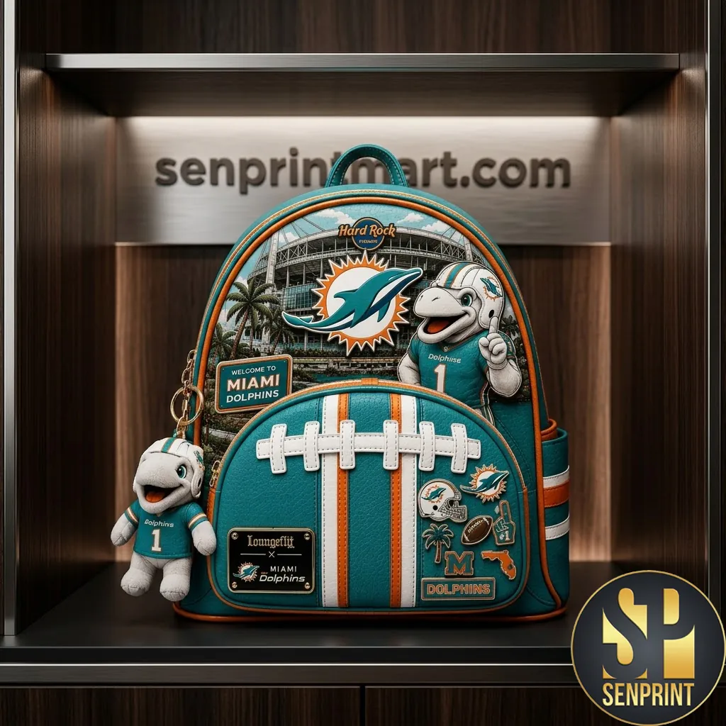 Miami Dolphins Hard Rock Stadium Premium Loungefly Backpack