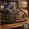 Personalized Proud Army Veteran US Flag Quilted Duffle Bag Personalized Proud Army Veteran US Flag Quilted Duffle Bag