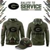 Georgia Bulldogs Salute to Service Military Camo Olive Green Fleece Pullover Hoodie