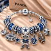 Dallas Cowboys NFL Football Silver Plated Crystal Bead Fan Gift Charm Bracelet Set