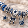 Dallas Cowboys NFL Football Silver Plated Crystal Bead Fan Gift Charm Bracelet Set