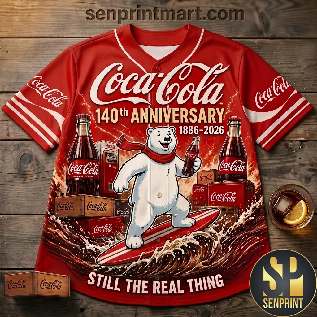 Coca-Cola 140th Anniversary Polar Bear 3D Baseball Jersey