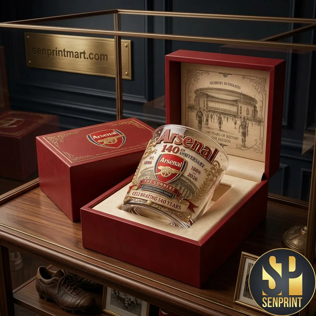 Arsenal FC 140th Anniversary Commemorative Whiskey Glass