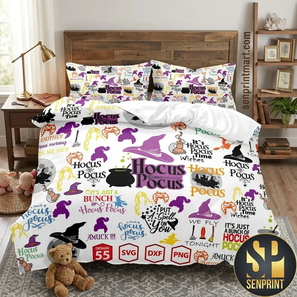 Hocus Pocus Movie Inspired Halloween Pattern Bedding Set