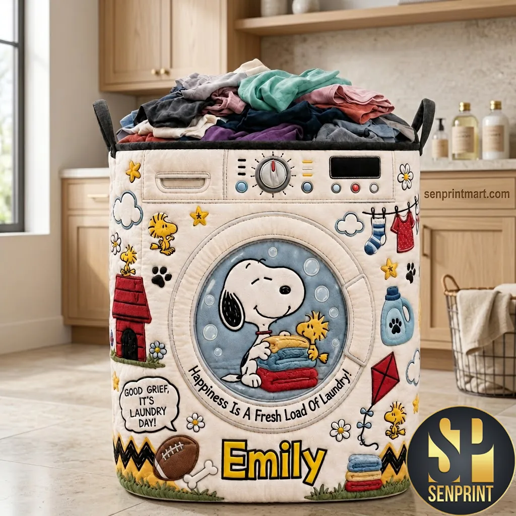 Personalized Snoopy Happiness Is A Fresh Load Laundry Basket