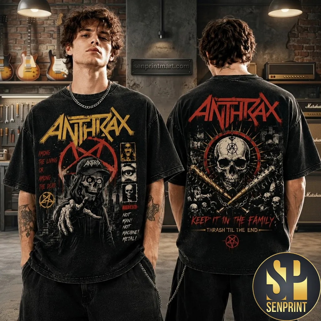 Anthrax Among The Living Thrash Metal Vintage Graphic T-Shirt