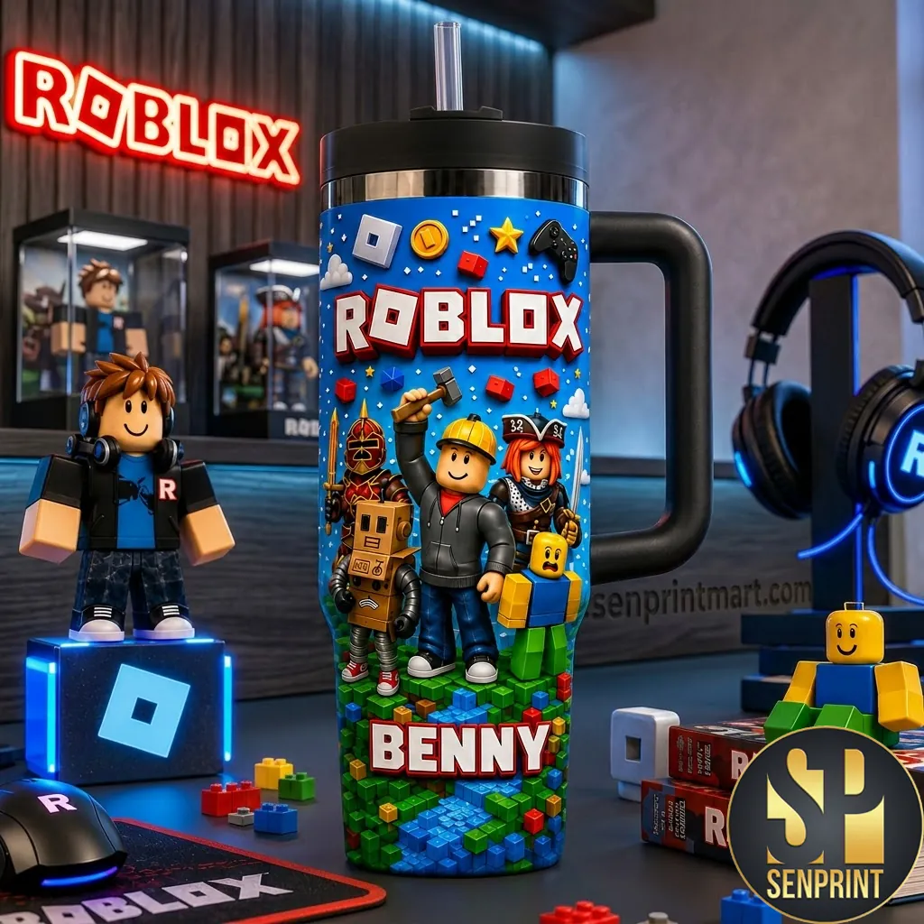 Personalized Roblox Gamer Gift Custom Name Insulated Tumbler