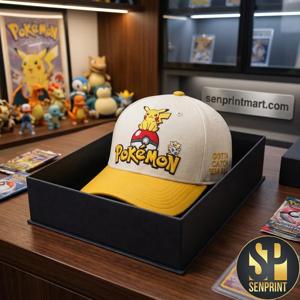 Pokemon Pikachu Gotta Catch Em All Embroidered Baseball Cap