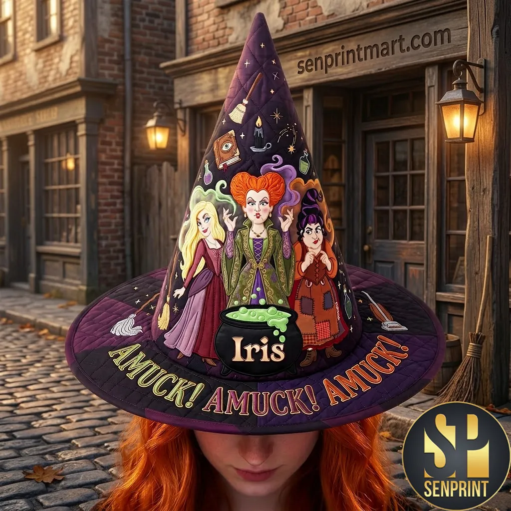 Hocus Pocus Sanderson Sisters Personalized Quilted Witch Hat