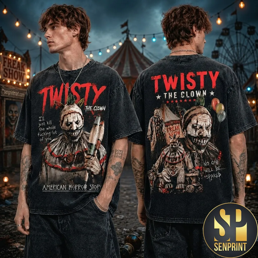 Twisty The Clown American Horror Story Graphic Vintage T-Shirt