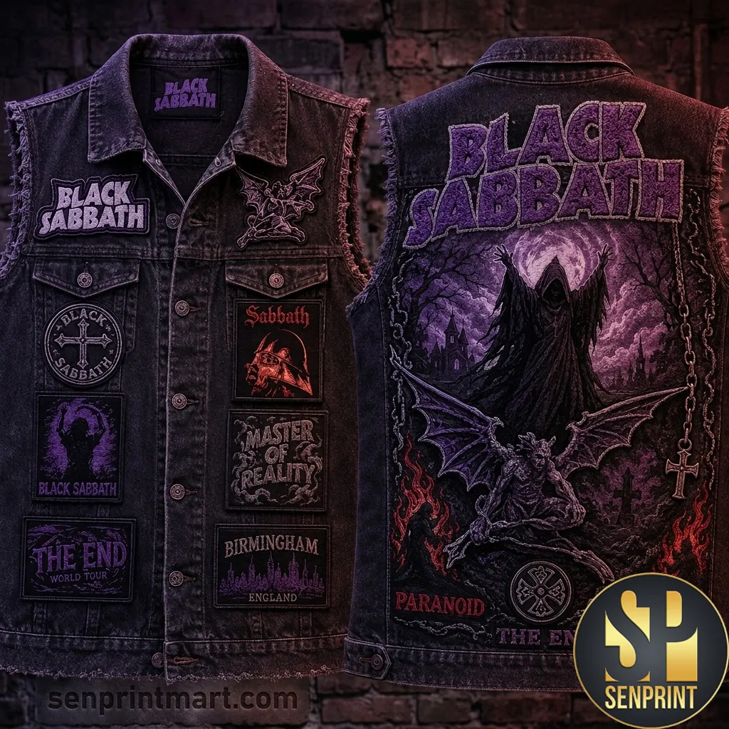 Black Sabbath Master Of Reality Premium Heavy Metal Denim Vest