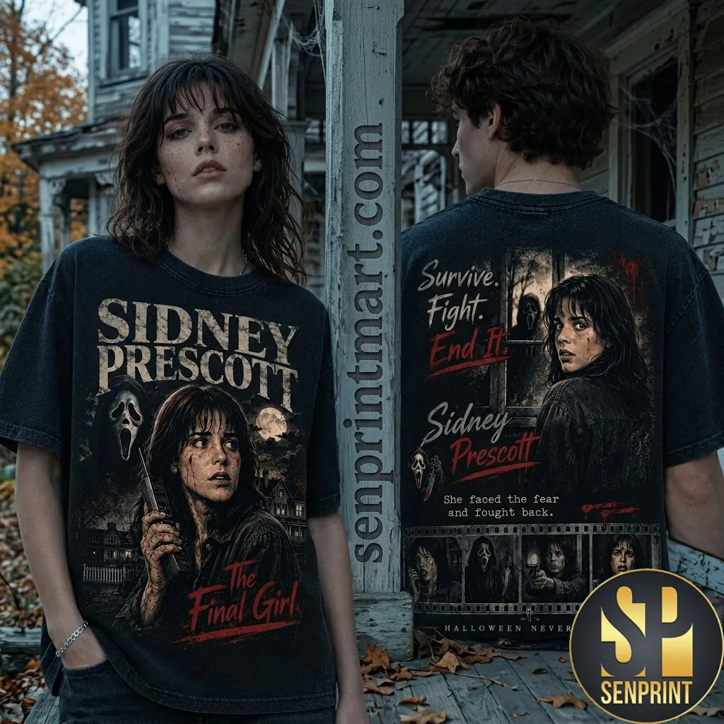 Sidney Prescott Scream Horror Movie Vintage Style Graphic T-Shirt