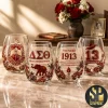 Alpha Kappa Alpha AKA Sorority Premium Stemless Glass Cup Set Alpha Kappa Alpha AKA Sorority Premium Stemless Glass Cup Set