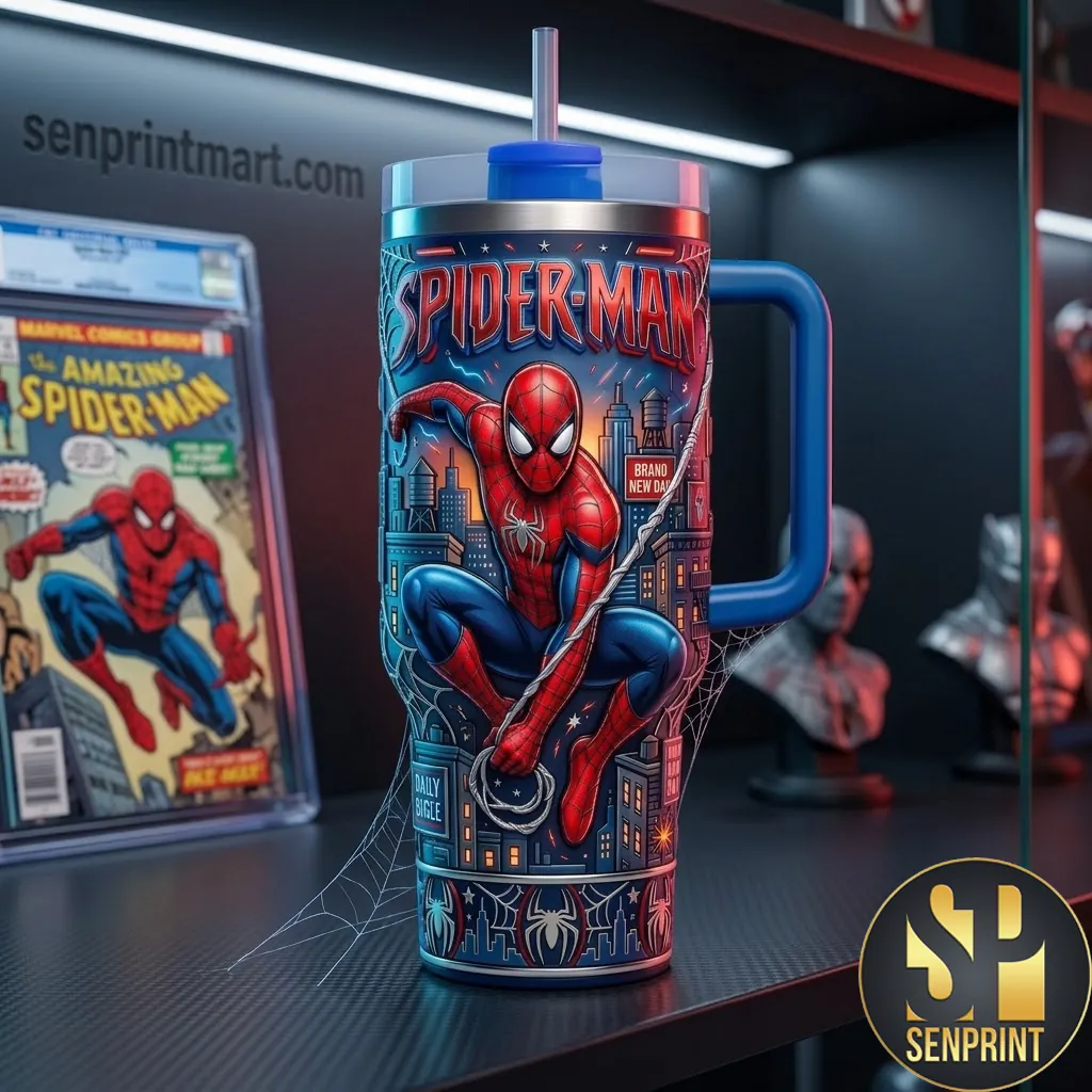 Spider-Man Comic City Graphic Insulated Travel Tumbler