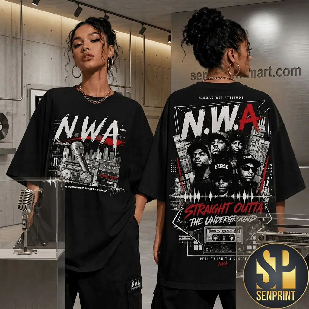 N.W.A Straight Outta The Underground Graphic Hip Hop Music T-Shirt