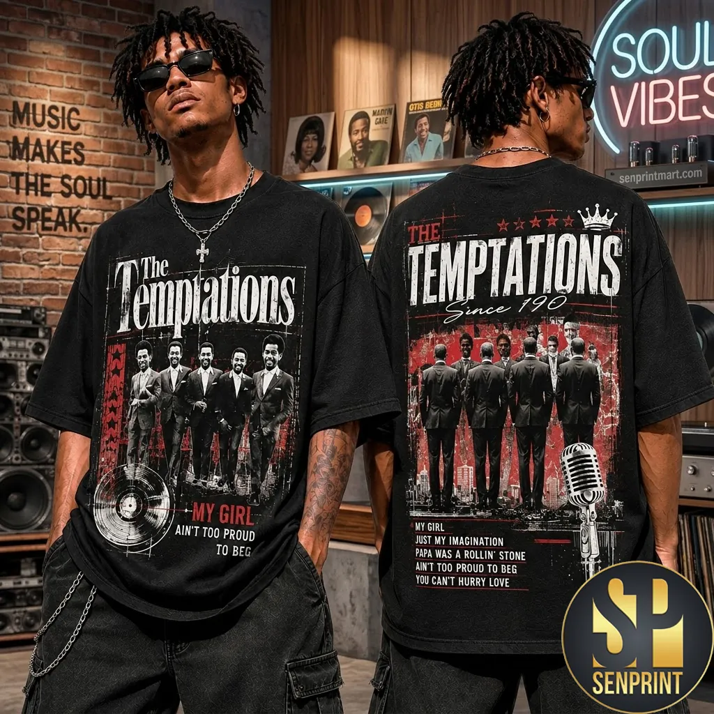 The Temptations Retro Soul Music Graphic Vintage Style T-Shirt