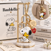 BaubleBar x Peanuts Snoopy and Woodstock Gold Enamel Luxury Keychain Bag Charm