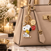 BaubleBar x Peanuts Snoopy and Woodstock Gold Enamel Luxury Keychain Bag Charm