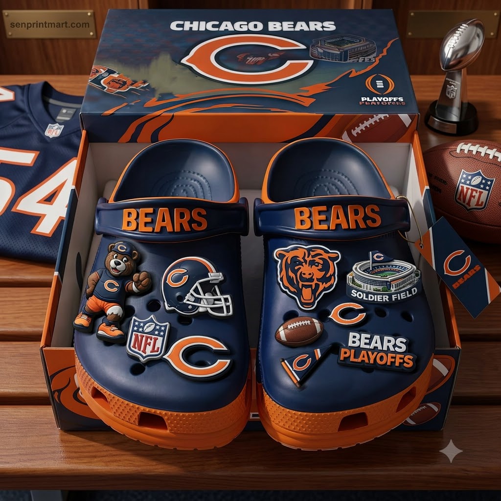 Chicago Bears NFL Playoffs Premium Fan Clogs