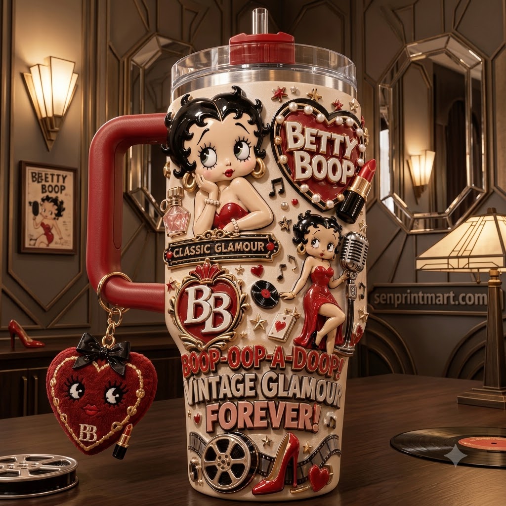 Betty Boop Classic Glamour 3D Design 40oz Insulated Tumbler
