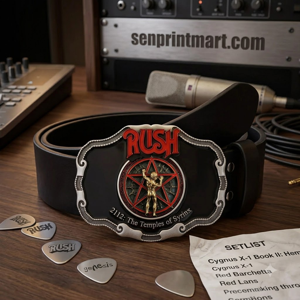 Rush 2112 The Temples Of Syrinx Premium Leather Belt
