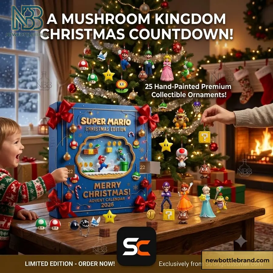 Super Mario 2026 Christmas Edition 25 Hand-Painted Collectible Ornaments Holiday Countdown Advent Calendar
