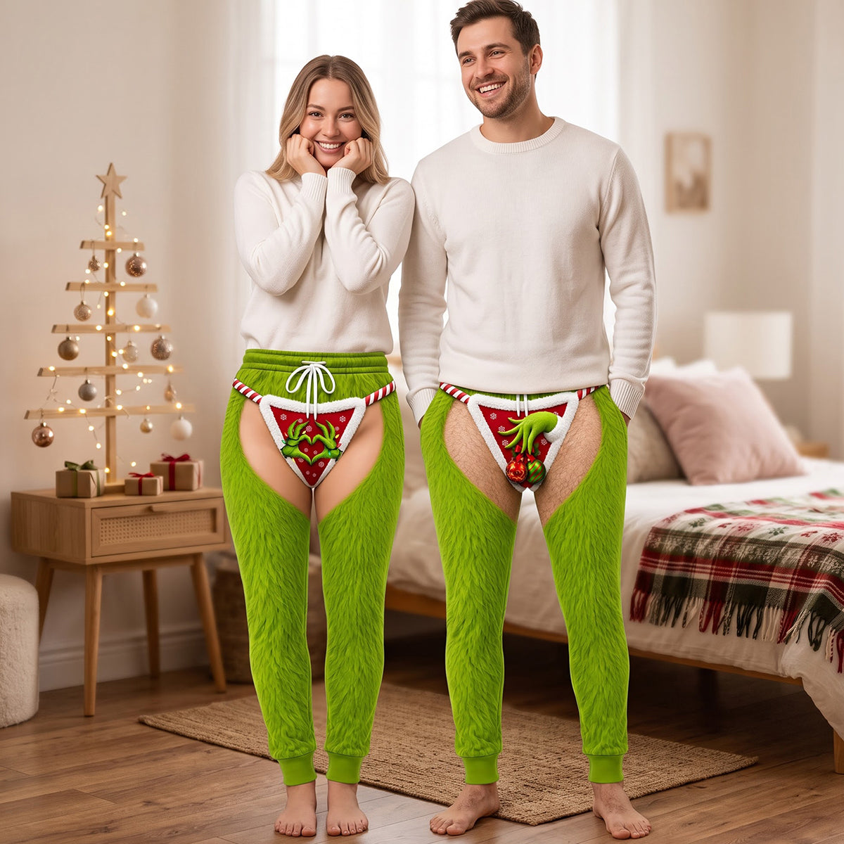 Funny Green Furry Monster Chaps Novelty Christmas Gag Gift Sweatpants Funny Green Furry Monster Chaps Novelty Christmas Gag Gift Sweatpants