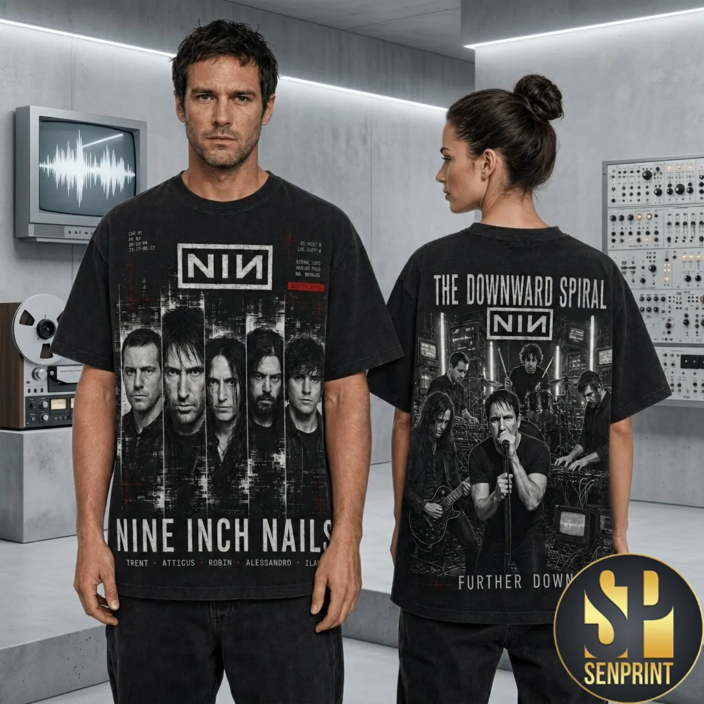 Nine Inch Nails The Downward Spiral Further Down Graphic T-Shirt