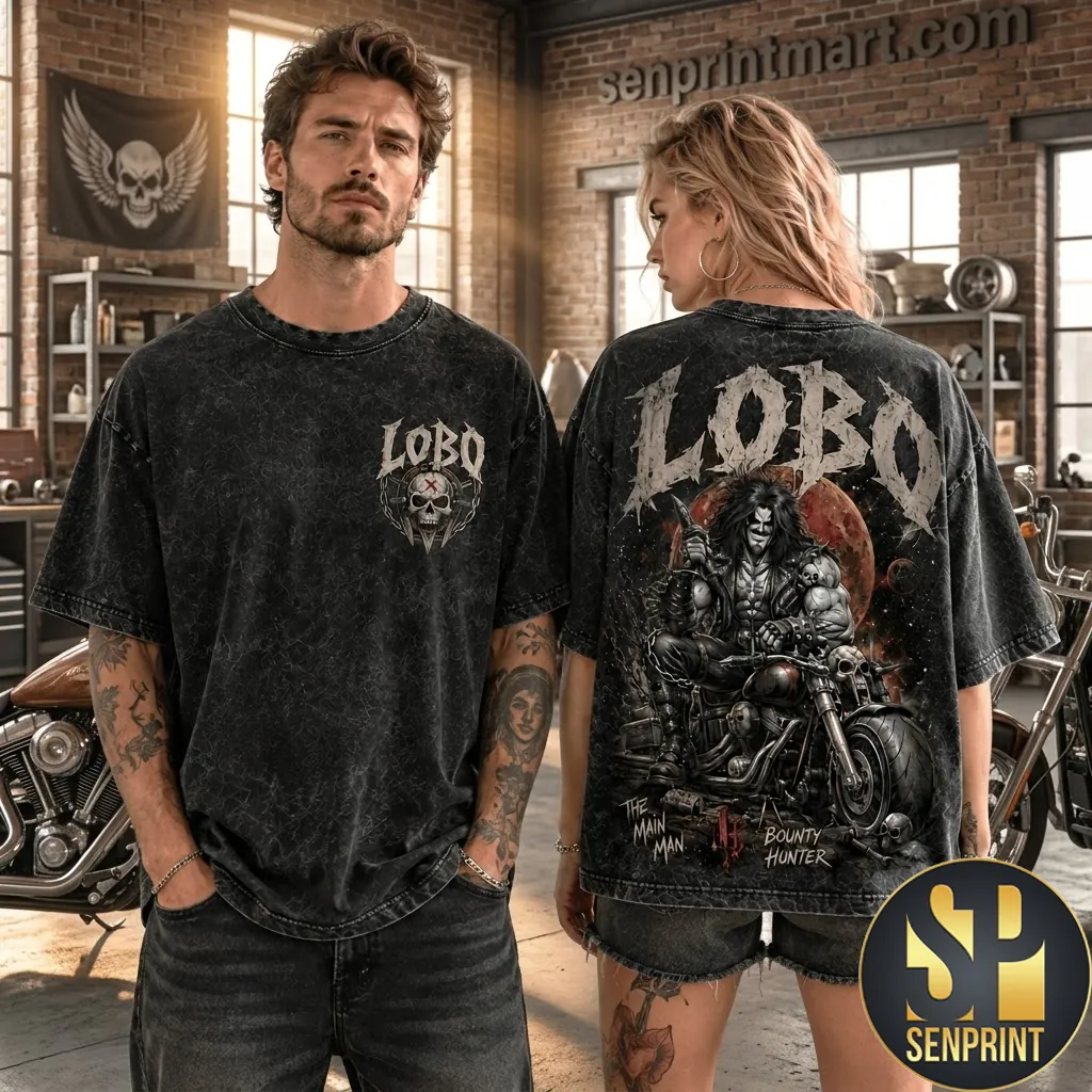 DC Comics Lobo The Main Man Bounty Hunter Vintage Wash T-Shirt