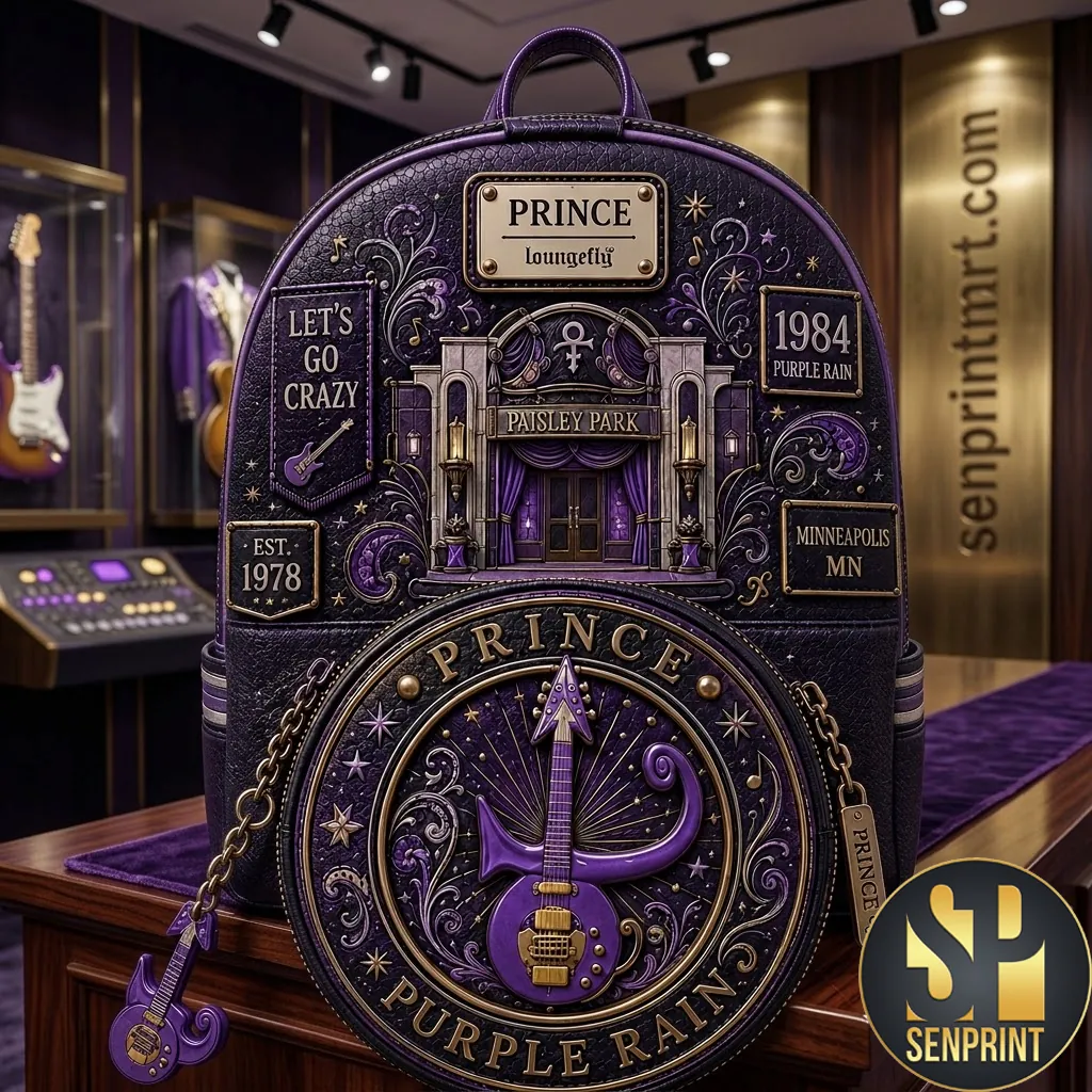 Prince Paisley Park Purple Rain Premium Commemorative Backpack