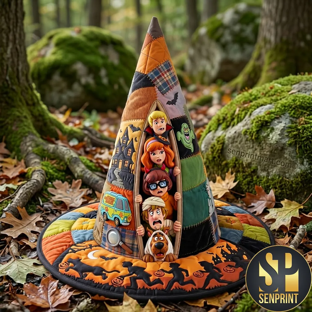 Scooby Doo Peeking Out Quilted Halloween Witch Hat