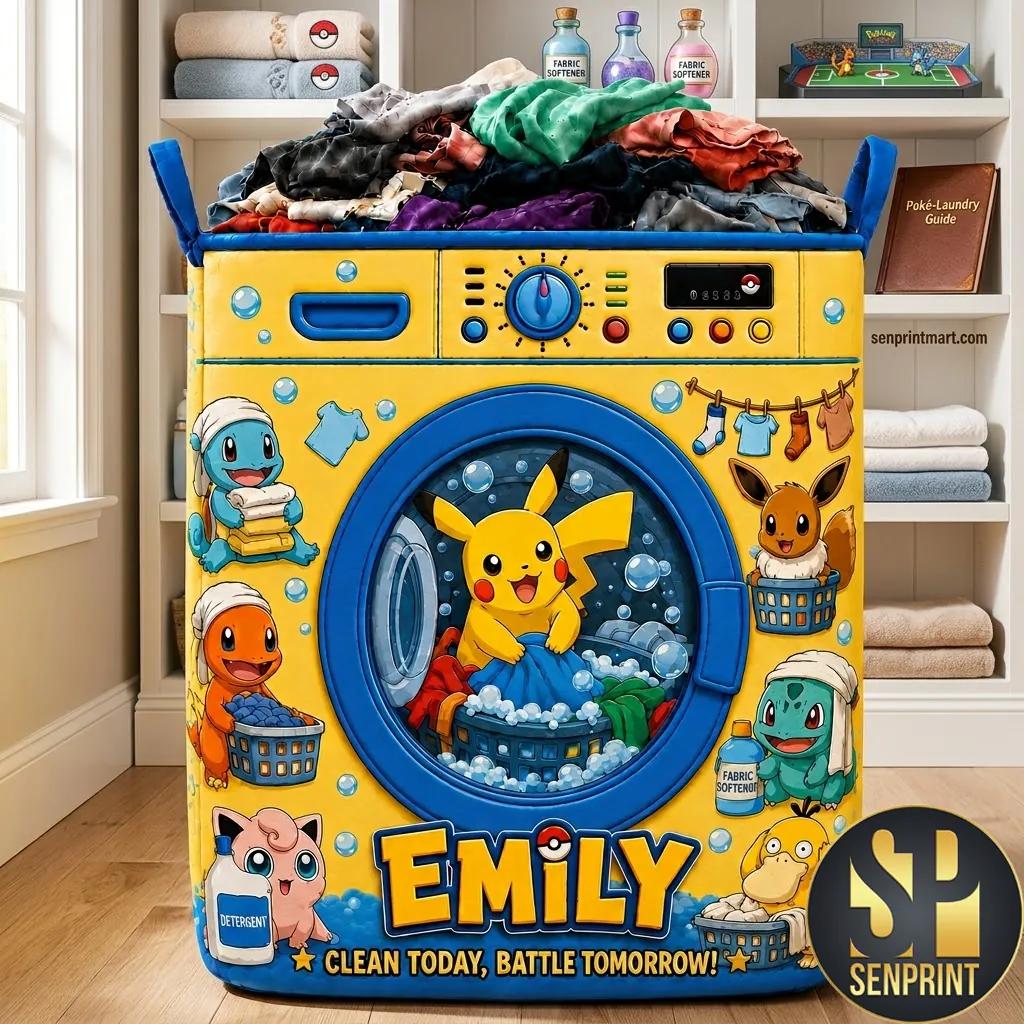 Personalized Pikachu Anime Character Laundry Storage Basket