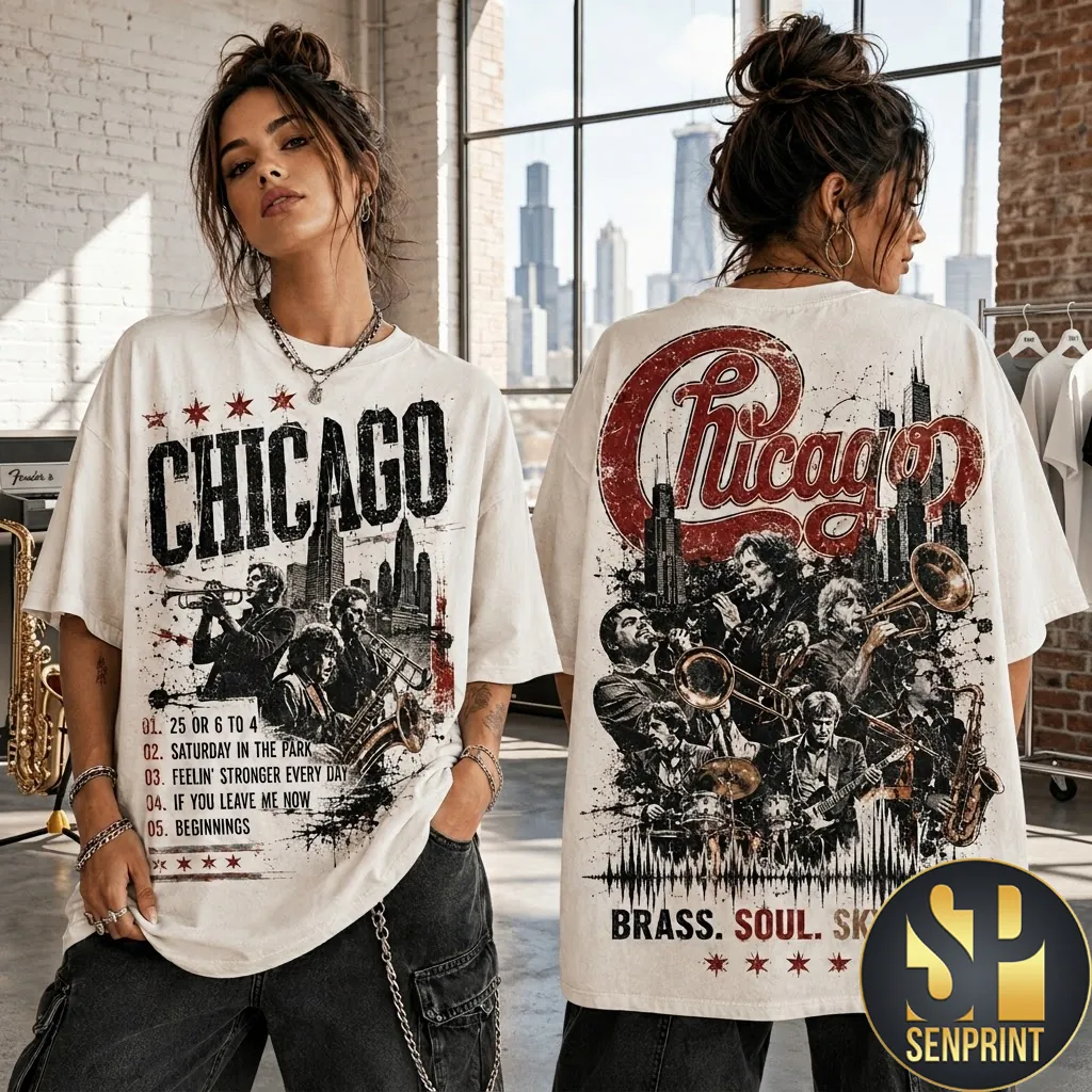 Chicago Band Vintage Style Graphic Music Fan T-Shirt