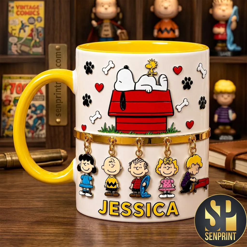 Personalized Snoopy Peanuts Gang Custom Name Coffee Mug