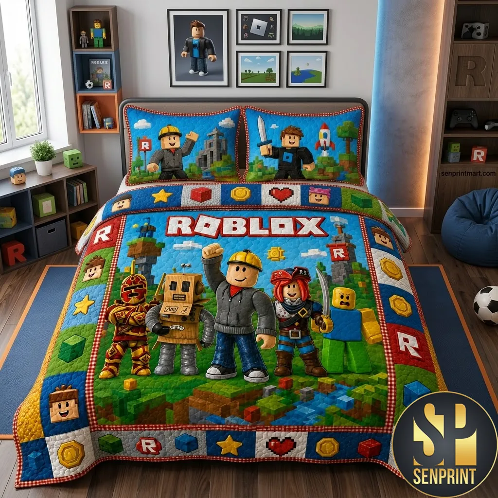 Roblox Pixel Adventure Gamer Bedding Set