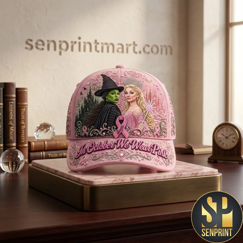 Wicked In October We Wear Pink Breast Cancer Awareness Cap